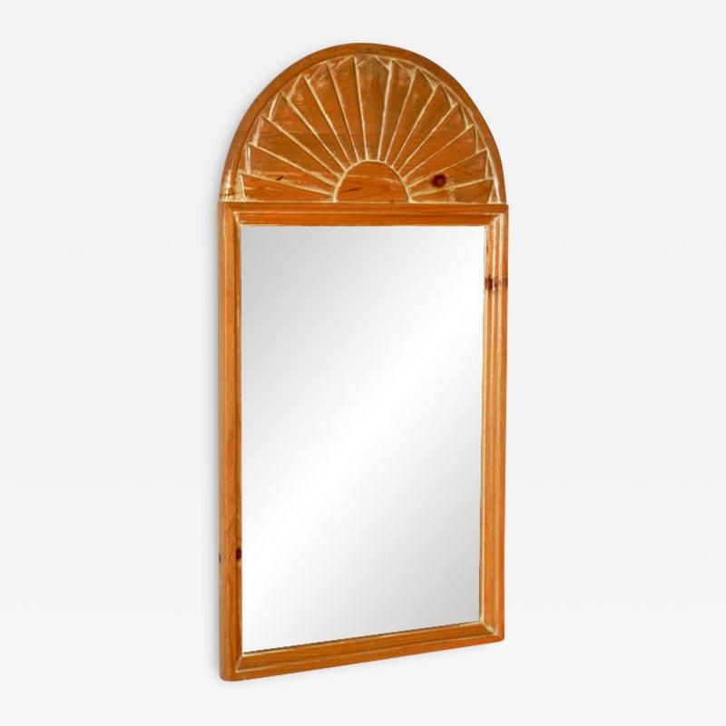 John Dickinson Hand Carved Pine Arched Shell Mirror