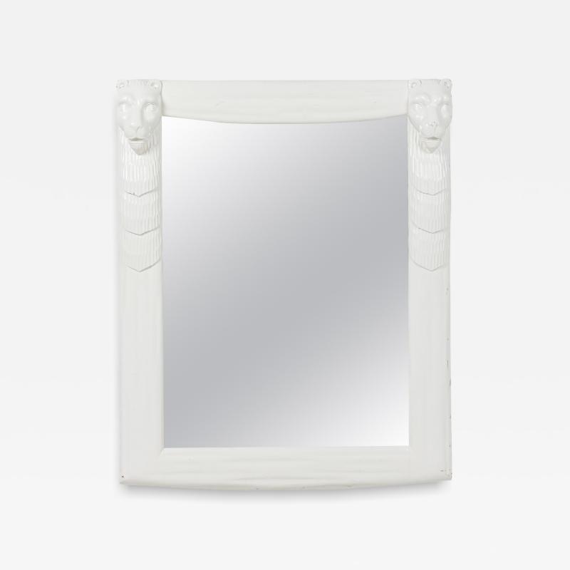 John Dickinson Style White Lacquer Mirror