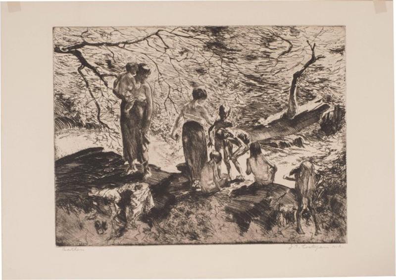 John Edward Costigan Bathers by John E Costigan Original Limited Edition Signed Etching