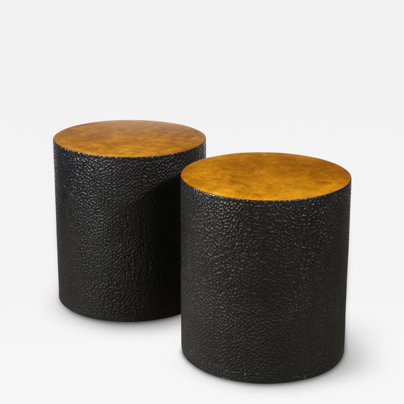 John Eric Byers Pair of Carved Side Tables