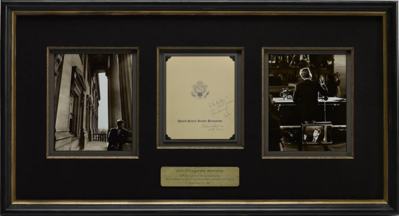 John F Kennedy Senator Signature Collage