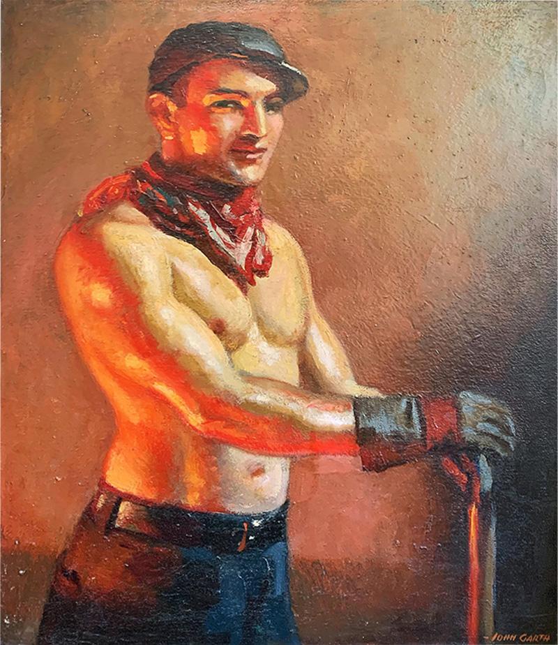 John Garth Ironworker by John Garth 1889 1971 USA oil on board circa 1920s