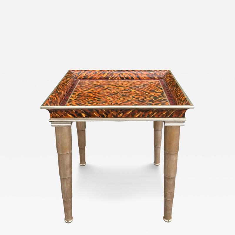 John Hutton John Hutton for Donghia Style Faux Tortoise Shell White Gold Giltwood