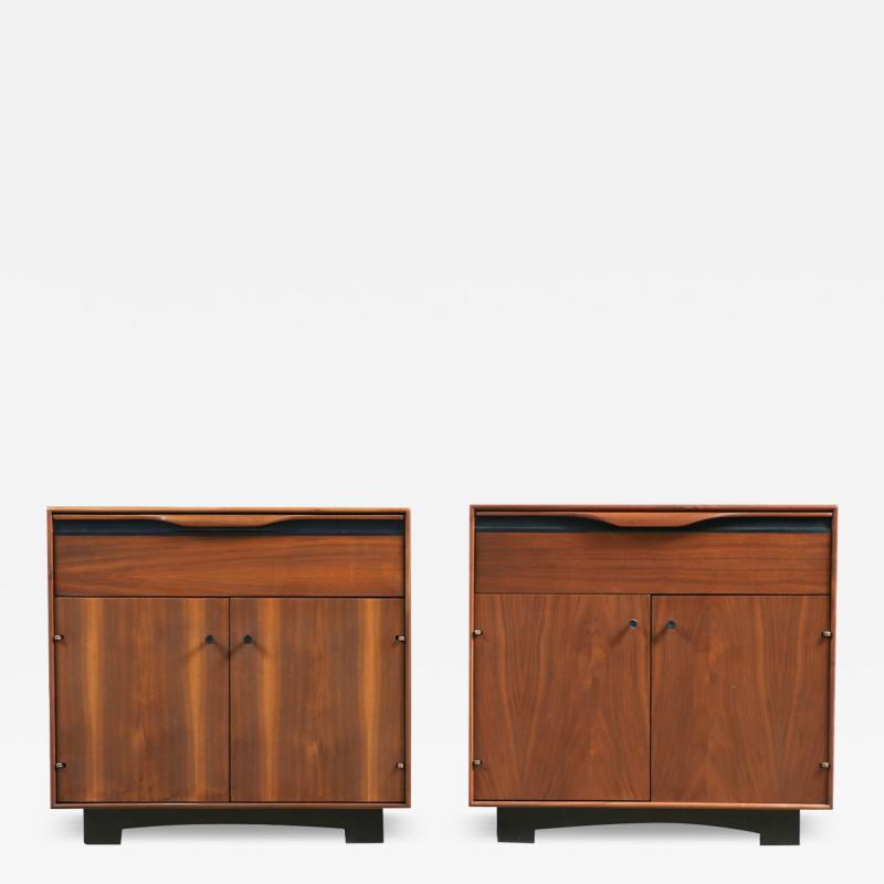 John Kapel Californian Modernist Walnut Night Stands by John Kapel