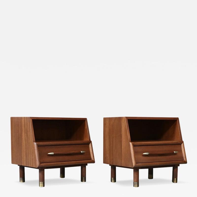 John Keal Californian Modern Night Stands w Bookcase by John Keal for Brown Saltman