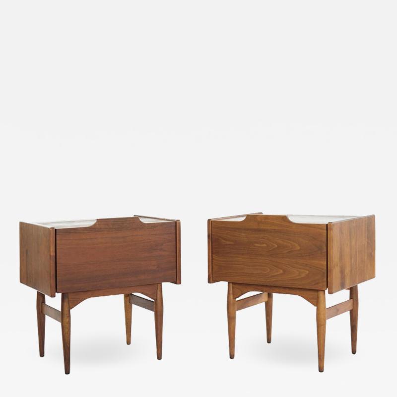 John Keal Drop Front End Tables by John Keal for Brown Saltman circa 1950s