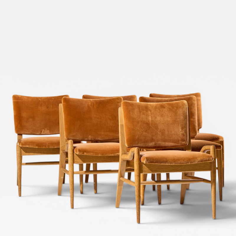 John Keal John Keal Brown Saltman Mid Century Bleached Mahogany Dining Chairs Set of 6