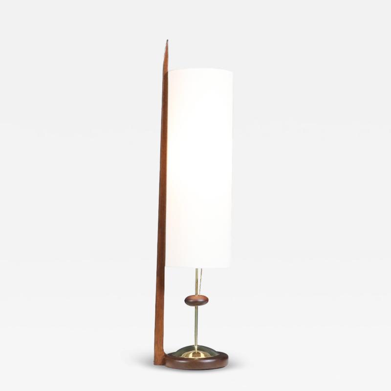 John Keal John Keal Korina Wood Brass Accent Table Lamp for Modeline of California