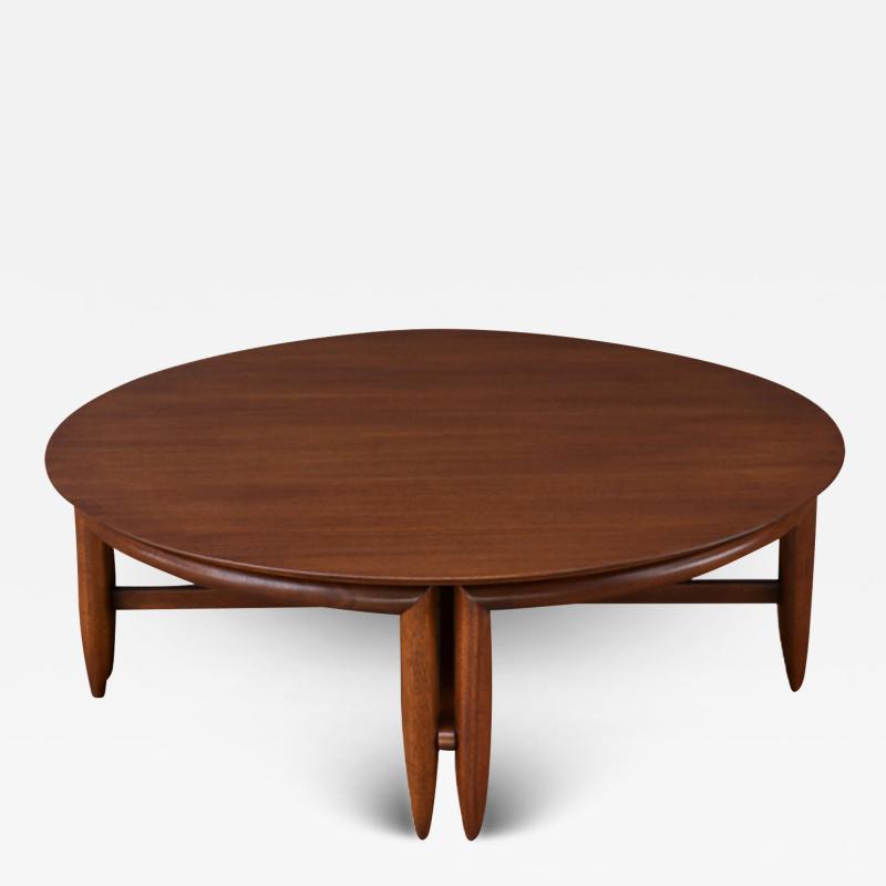 John Keal John Keal Mahogany Round Coffee Table for Brown Saltman