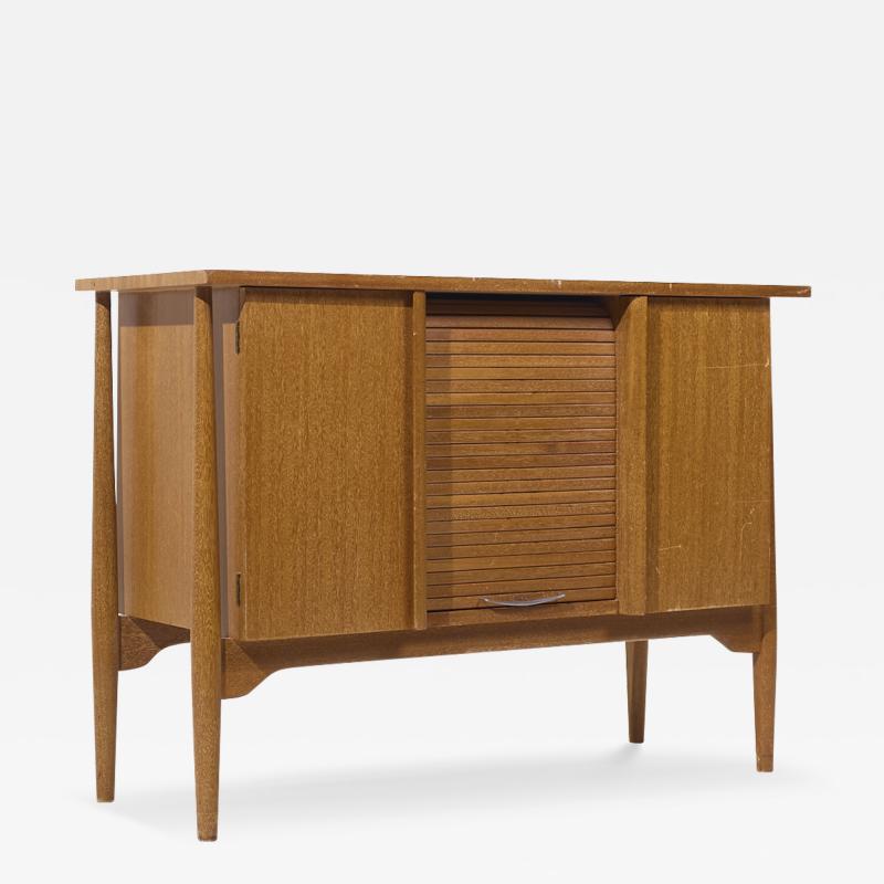 John Keal John Keal for Brown Saltman Mid Century Bleached Mahogany Tambour Door Credenza