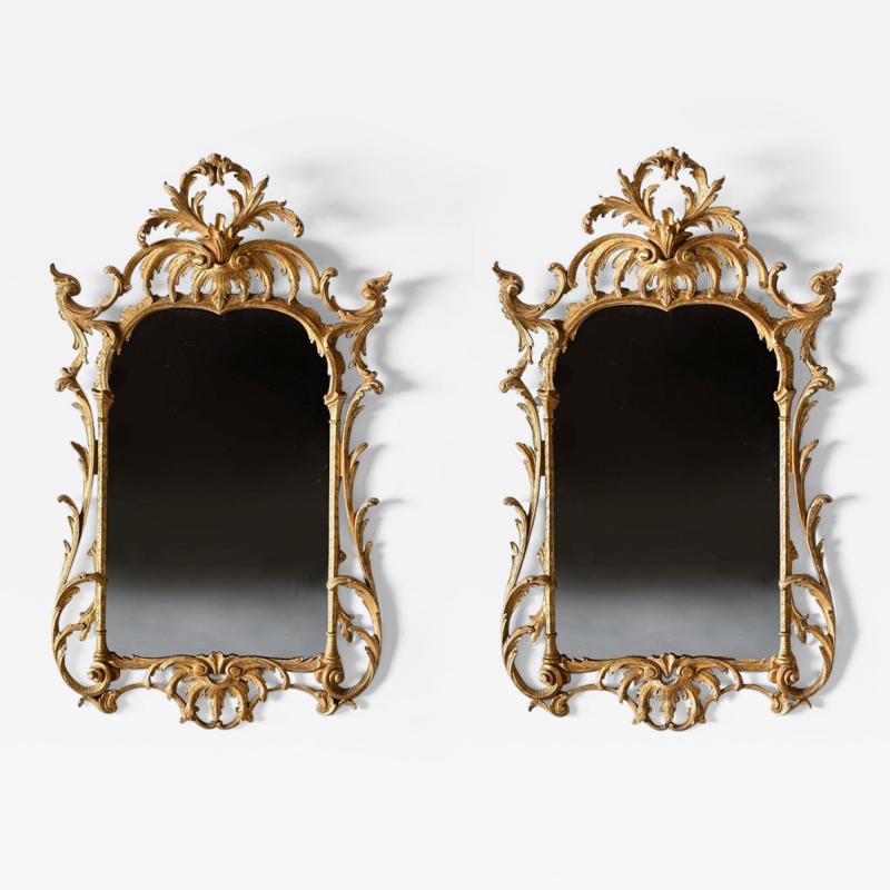 John Linnell FINE PAIR OF 20TH CENTURY ENGLISH GILTWOOD MIRRORS