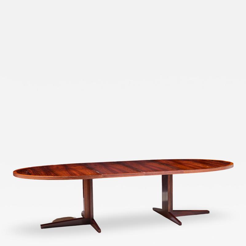 John Mortensen John Mortensen for Heltborg M bler Danish Rosewood Dining Table with 2 Leaves