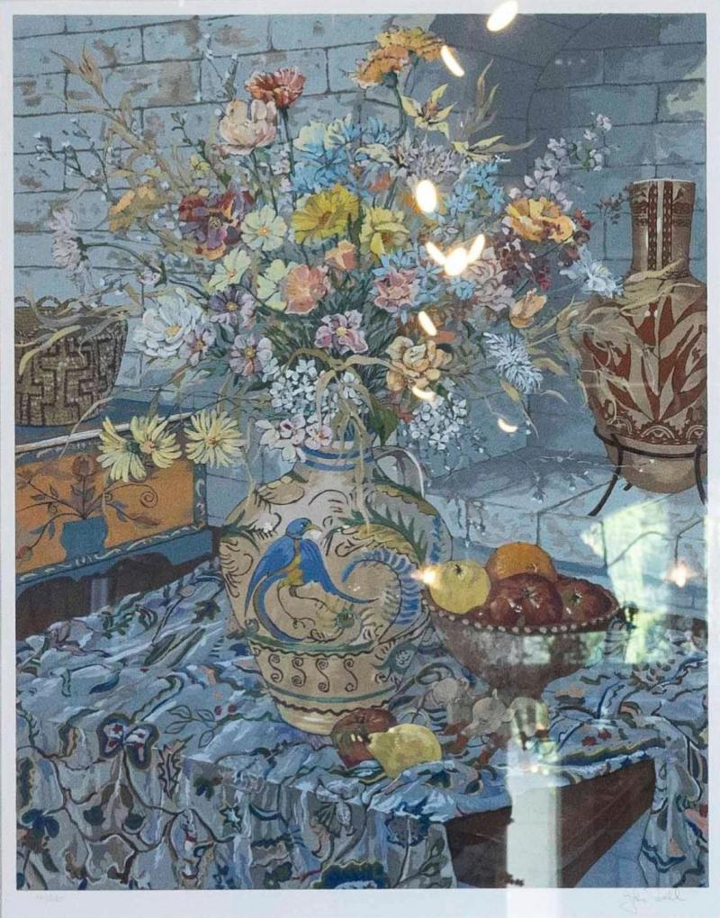 John Powell Limited Edition Serigraph French Still Life Late 20th Century