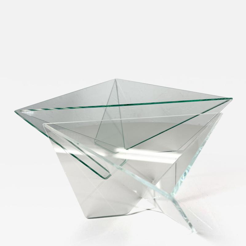 John Seitz 1988 Pyramid Modern Glass Art Bowl John Seitz