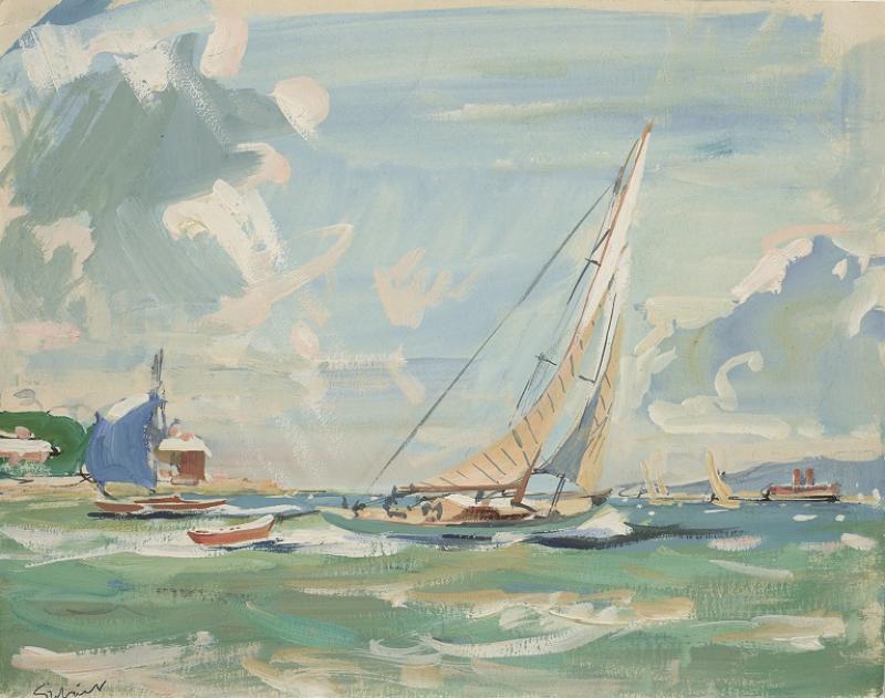 John Stobart Sketch of a Sailboat