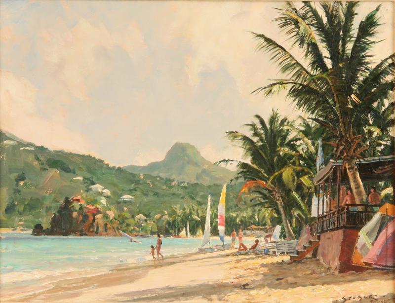 John Stobart St Barths The Beach at Baie St Jean