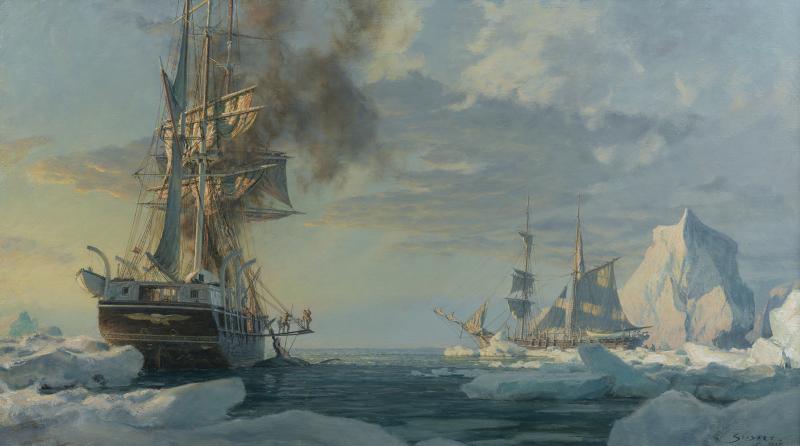 John Stobart The Bark Morning Star and the Brig Alexander Cutting In