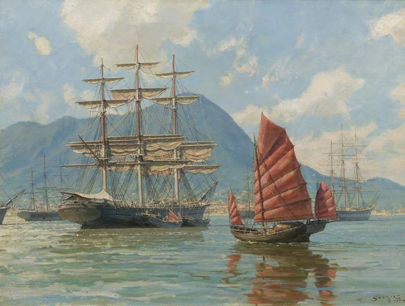 John Stobart Unloading in Hong Kong the Dashing Wave 