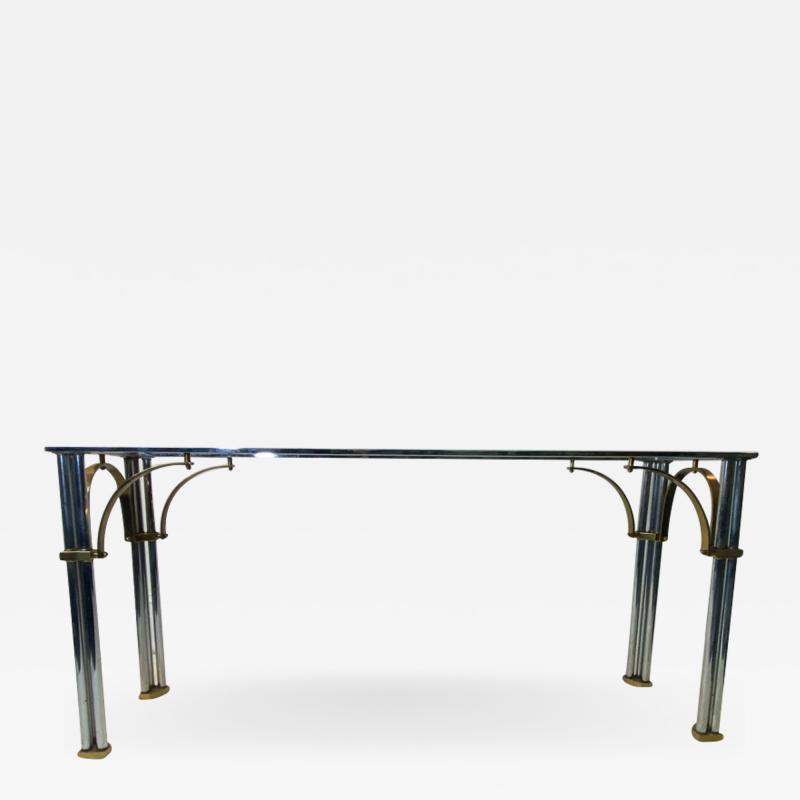 John Vesey MODERNIST1970S CHROME AND BRASS CONSOLE IN THE MANNER OF JOHN VESEY