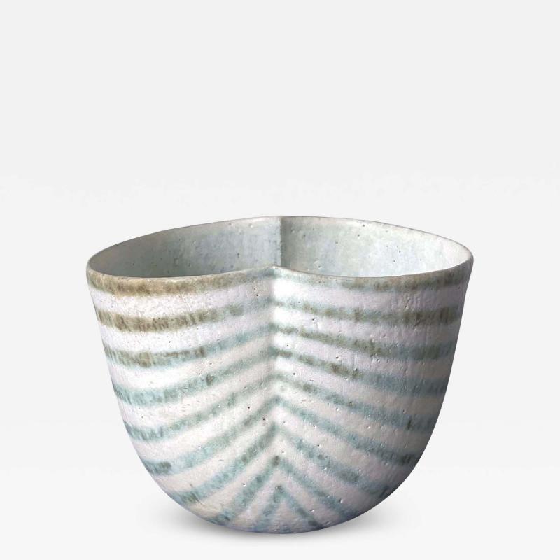 John Ward Ceramic Bowl Shape Vessel by British Studio Potter John Ward