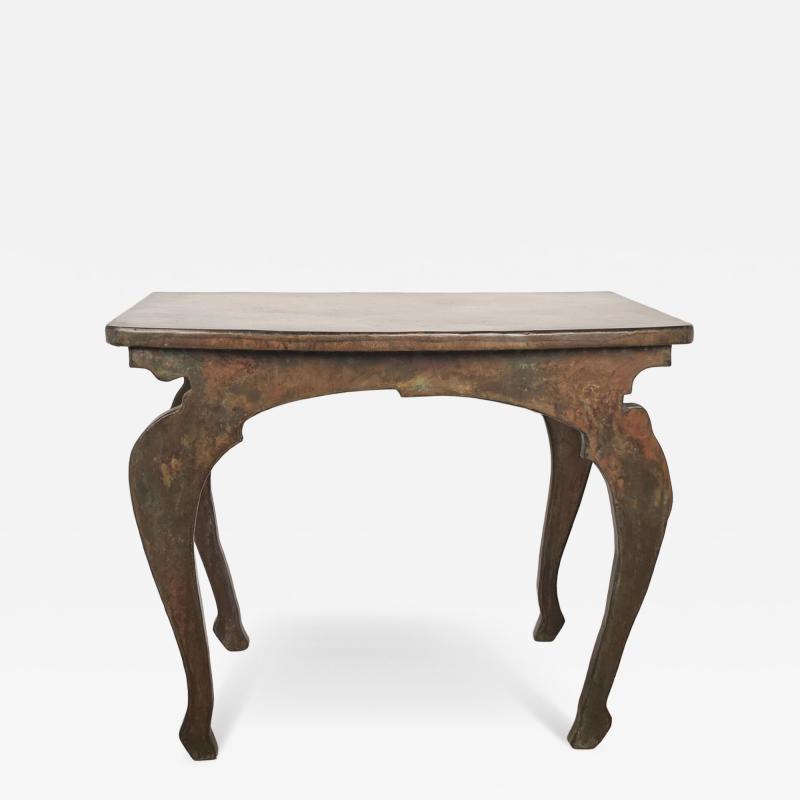 John Wheatman Custom Copper Top Table with Antique Legs