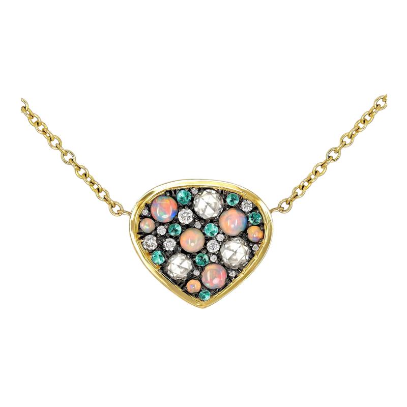 Joke Quick Paraiba Tourmaline Australian Opal White Diamond Necklace Joke Quick 2026