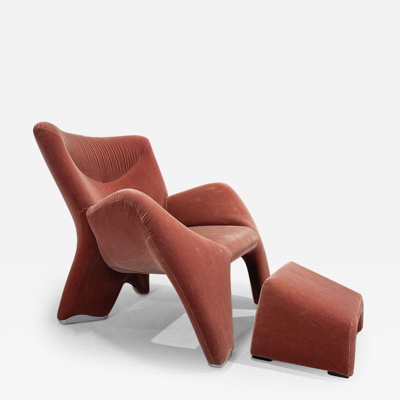 Jon Armgardt Enchanton Lounge Chair Ottoman Stool by Leolux Germany 1970