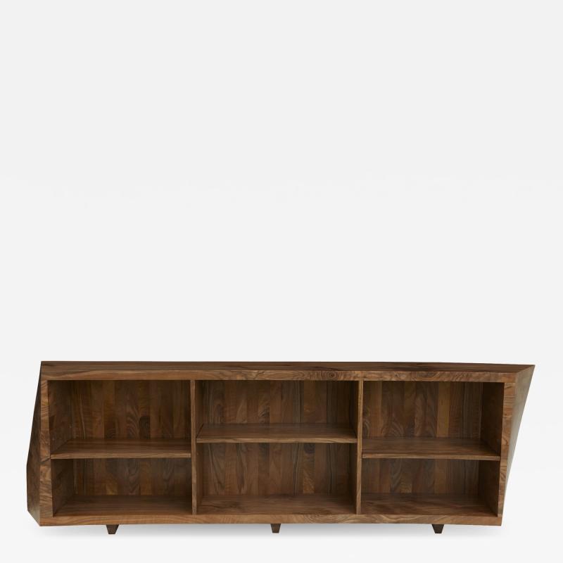 Jonathan Field Asymmetrical Low Bookcase in English Walnut