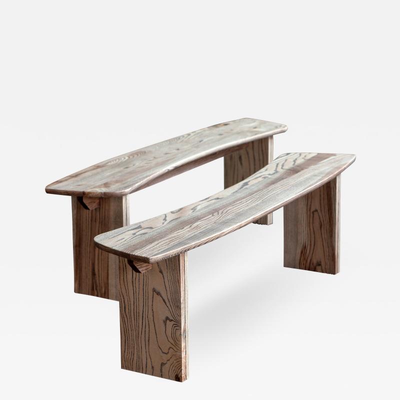 Jonathan Field Ebony Grained Ash Dining Benches