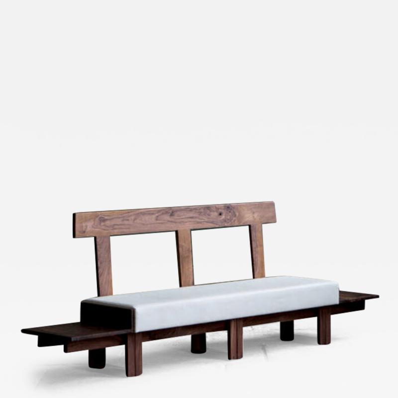 Jonathan Field Low Bench of Solid English and American Walnut