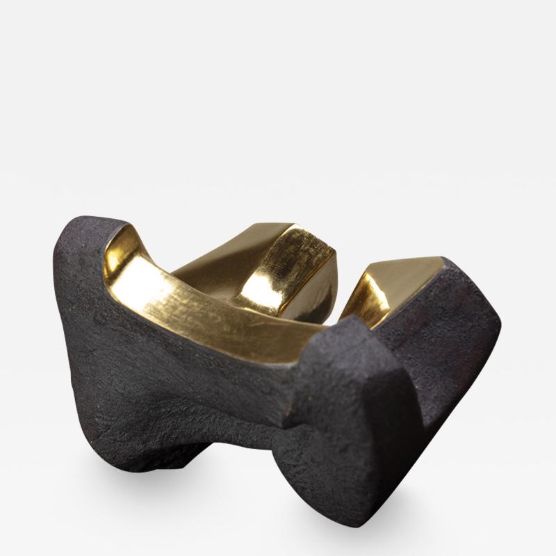 Jorge Y zpik Untitled Sin Titulo sculpture solid clay gold plated