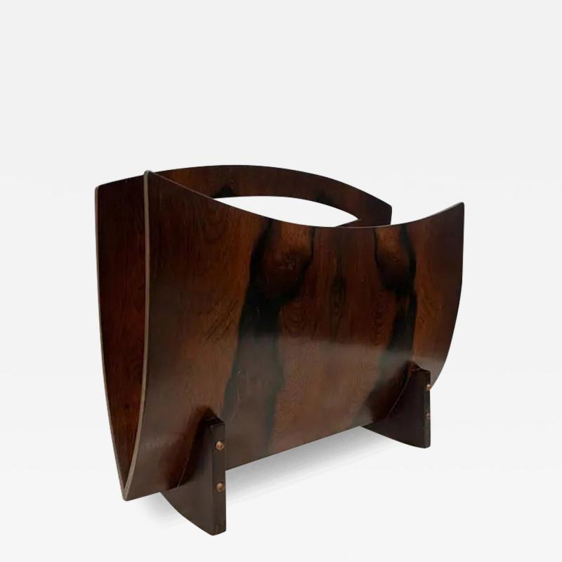 Jorge Zalszupin Brazilian Modern Magazine Rack in Hardwood Brazil c 1960