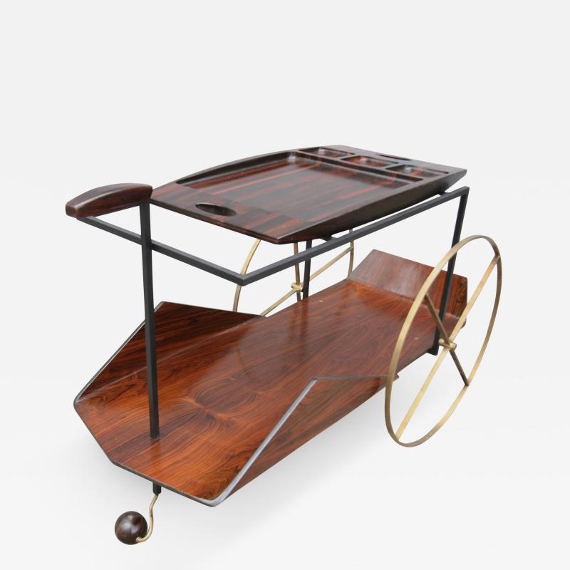 Jorge Zalszupin Carrinho de Cha Brazilian Jacaranda 1950s Bar Cart by Zalszupin