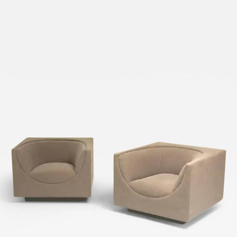Jorge Zalszupin Mid Century Modern Pair of Cubo Armchairs by Jorge Zalszupin Brazil 1960s