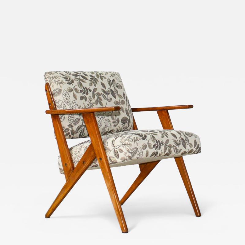 Jos Zanine Caldas Armchair in Wood Floral Fabric Jose Zanine Caldas 1950s Lot 147