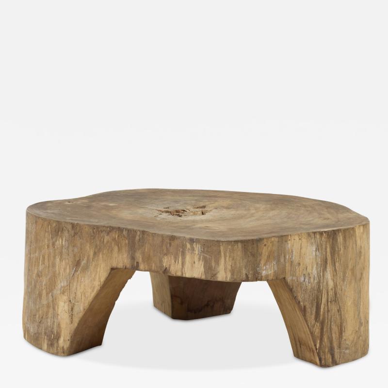 Jos Zanine Caldas Carved Pequi Wood Coffee Table