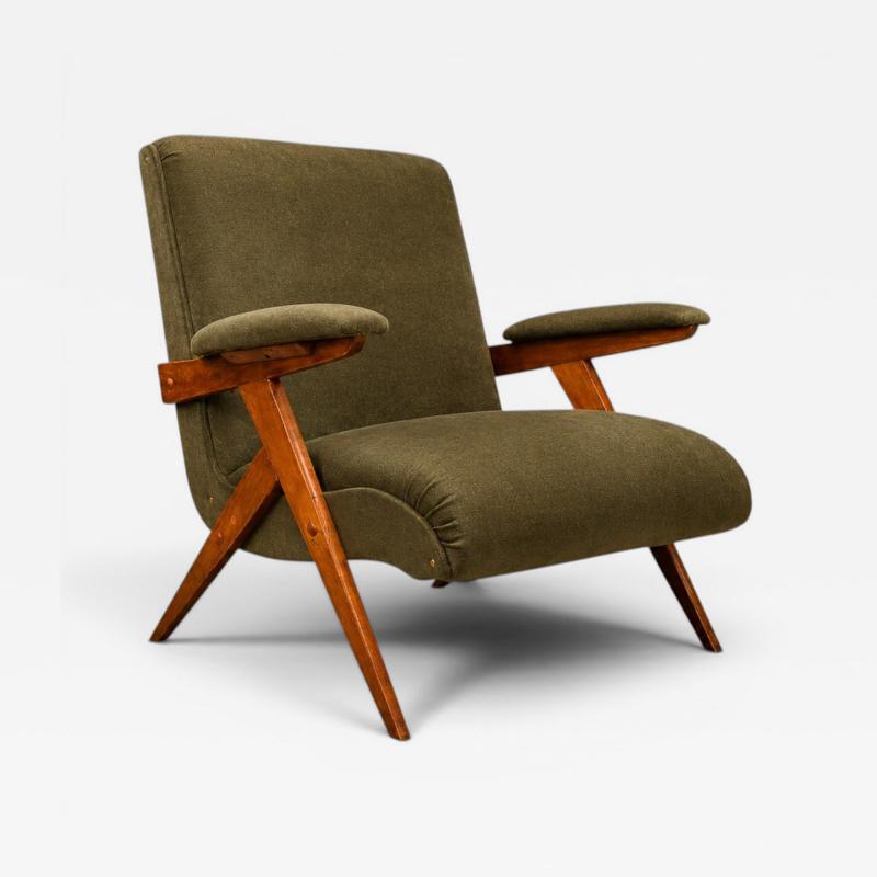 Jos Zanine Caldas Jos Zanine Caldas Z Armchair in Pau Marfim and Olive Mohair