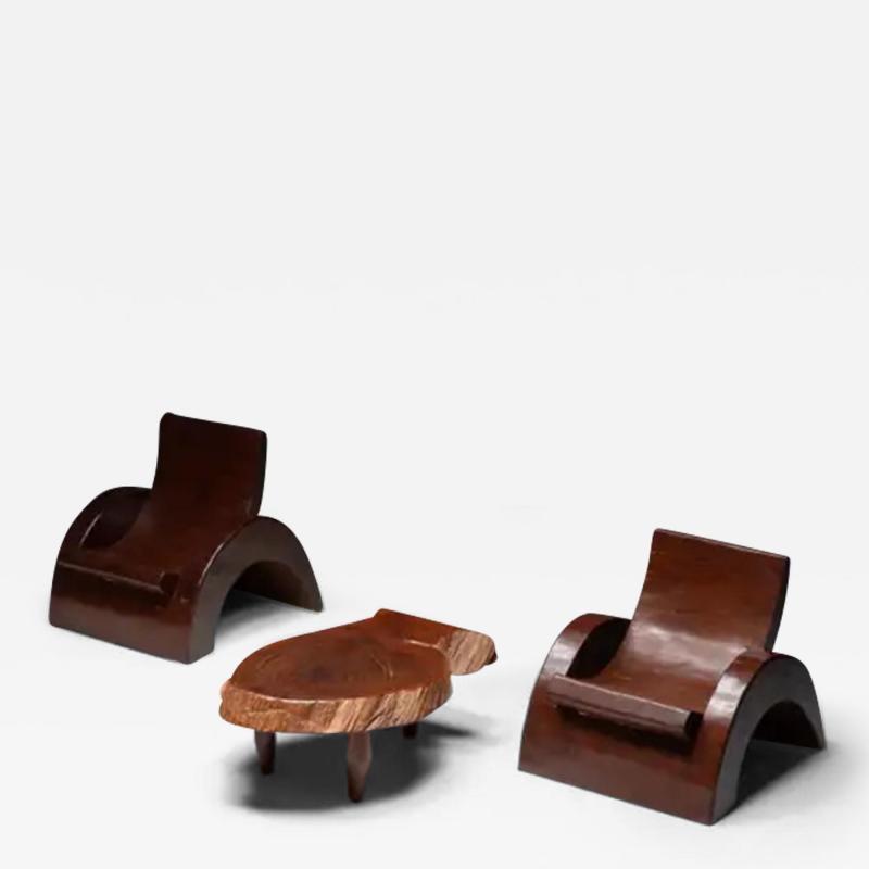 Jos Zanine Caldas Lounge Chairs and Coffee Table by Jos Zanine Caldas Brazil 1970s