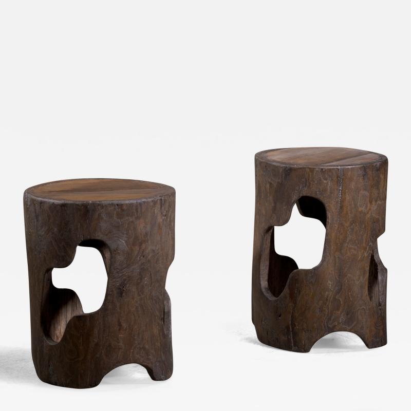 Jos Zanine Caldas Pair of Zanine Caldas wooden stools