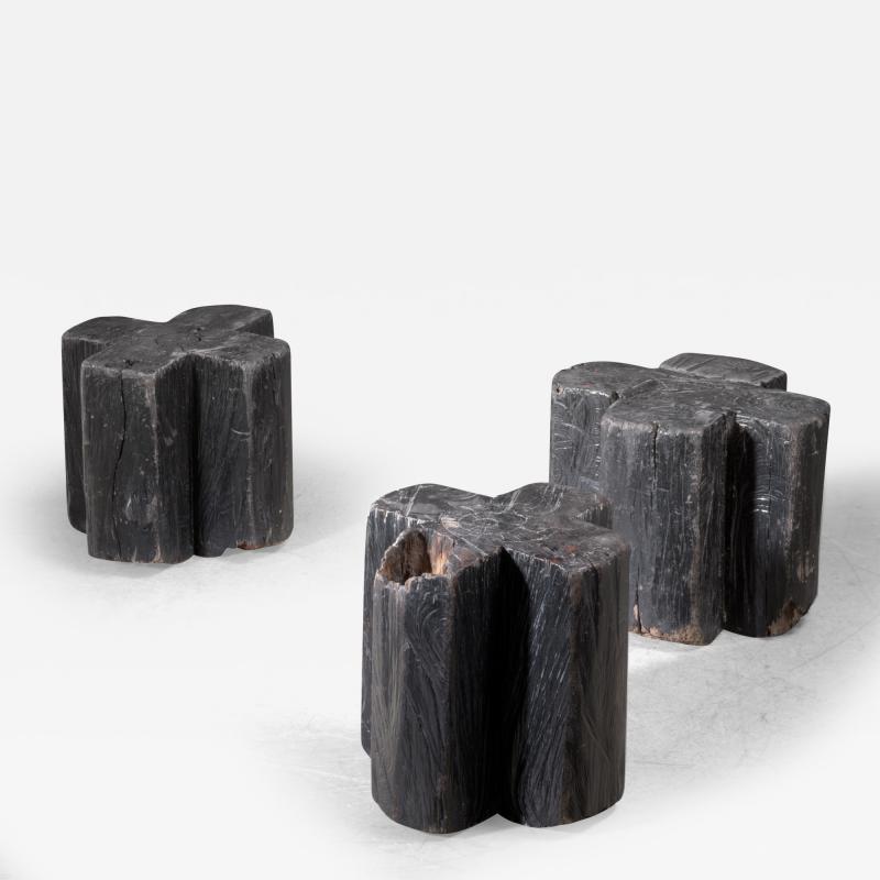 Jos Zanine Caldas Set of 3 Zanine Caldas cruciform wooden stools