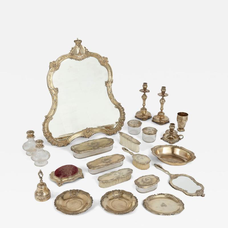 Josef Carl Klinkosch Antique silver toilet set for the Duke of Parma by Josef Carl Klinkosch