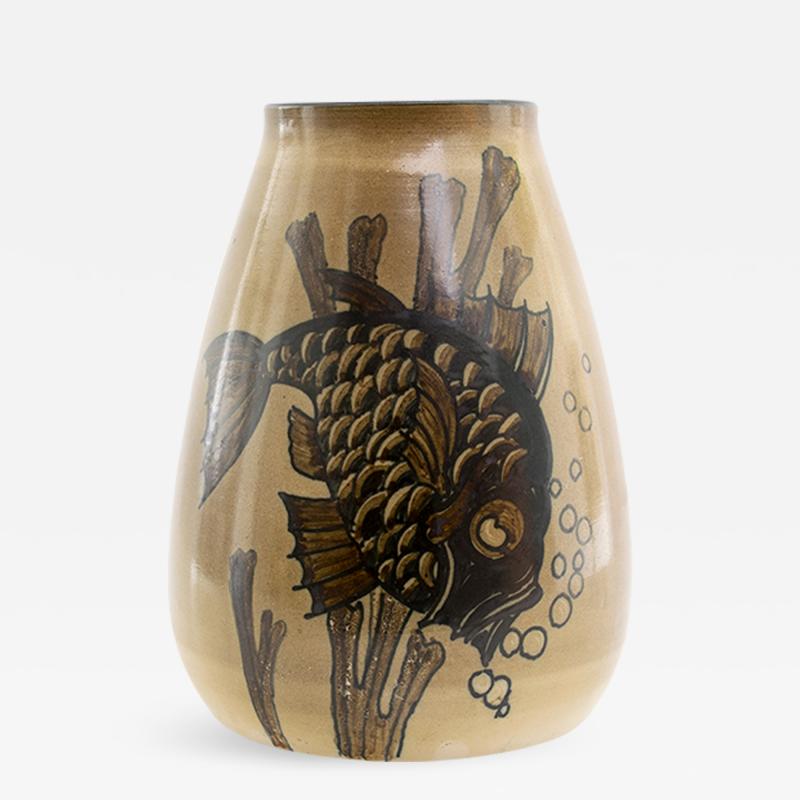 Josef Ekberg Josef Ekberg Unique Fish Vase Gustavsberg