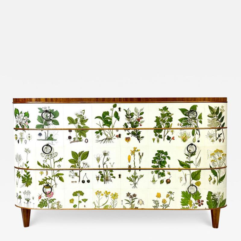 Josef Frank 1940 s Swedish Dresser With Nordens Flora Illustrations