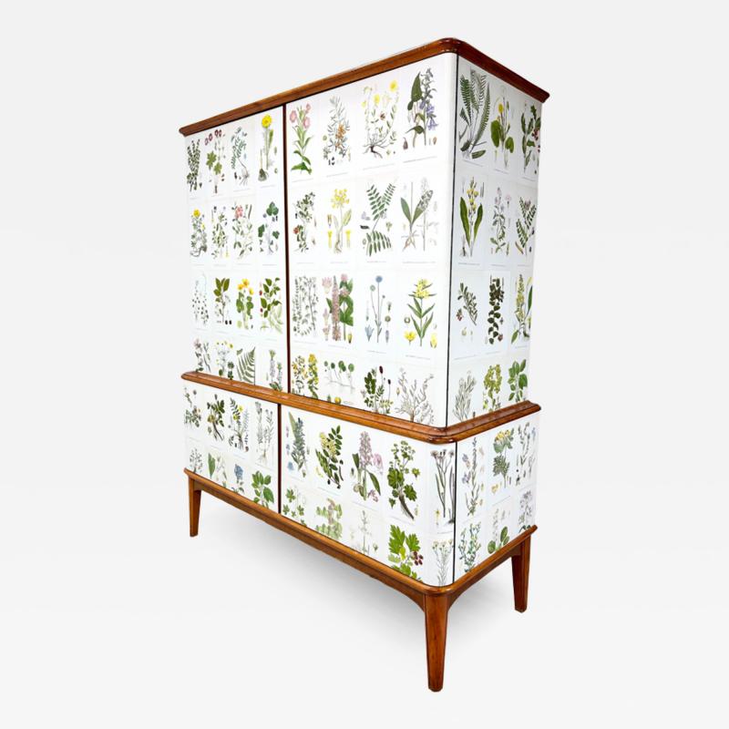 Josef Frank 1950 s Swedish Cabinet With Nordens Flora Illustrations