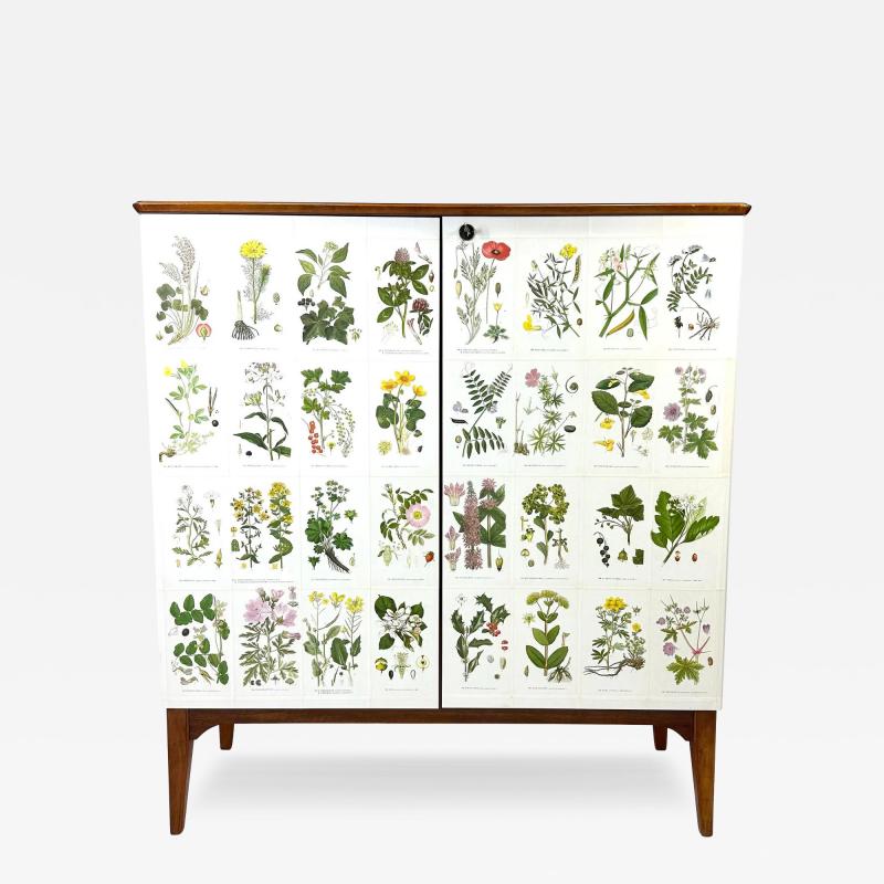 Josef Frank 1950 s Swedish Cabinet With Nordens Flora Illustrations