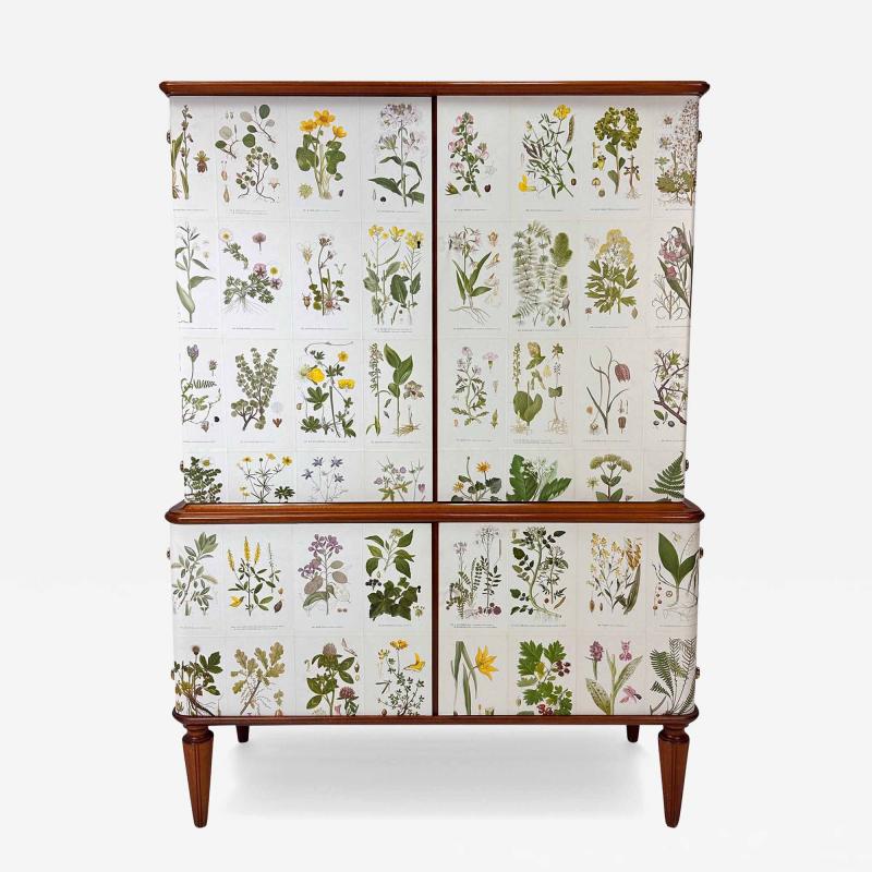 Josef Frank 1950 s Swedish Cabinet With Nordens Flora Illustrations