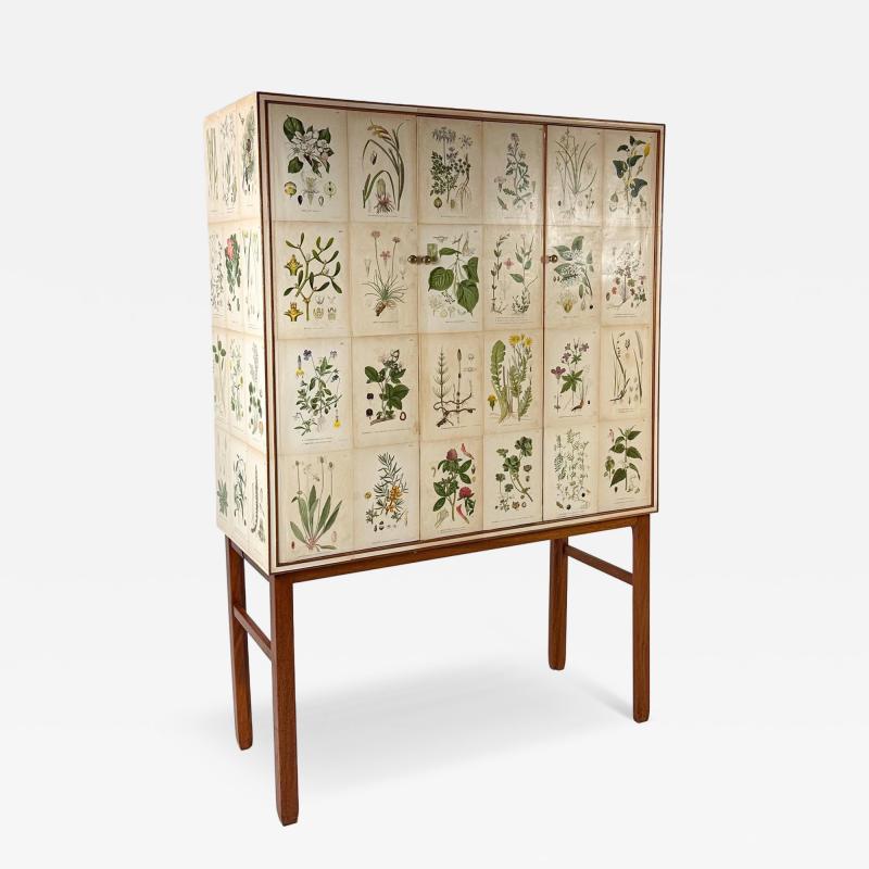 Josef Frank 1950 s Swedish Cabinet With Nordens Flora Illustrations