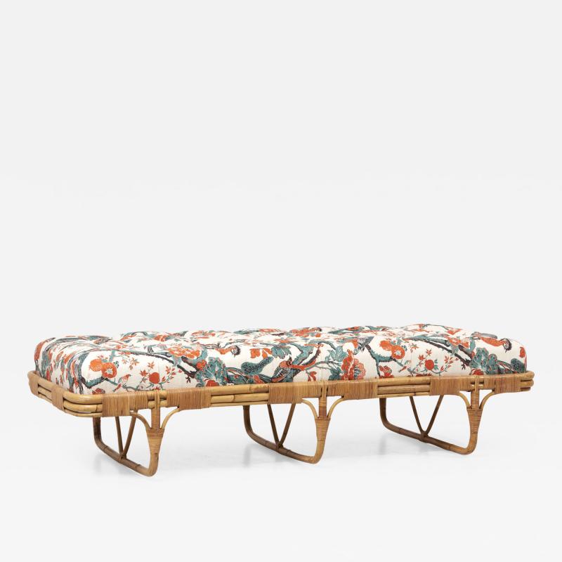 Josef Frank 1950s Basket Daybed in a Josef Frank Style Fabric