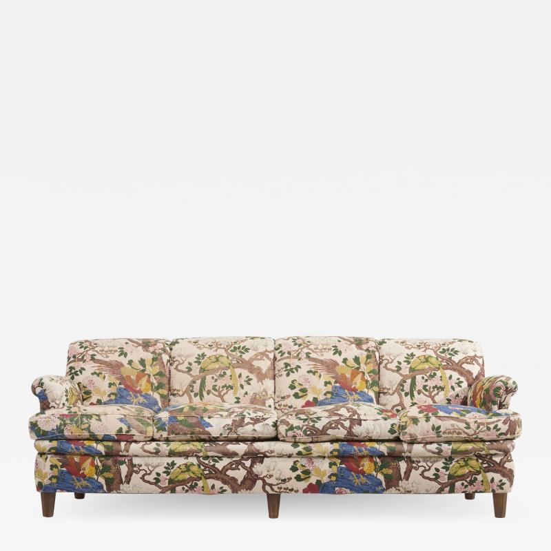 Josef Frank 4 Seat Sofa with Floral Fabric by Josef Frank for Svenskt Tenn 1950s
