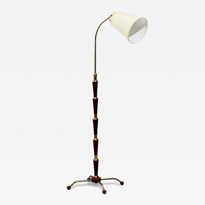 Josef Frank Josef Frank Model 1842 Floor Lamp Mahogany Brass Sweden 1950s